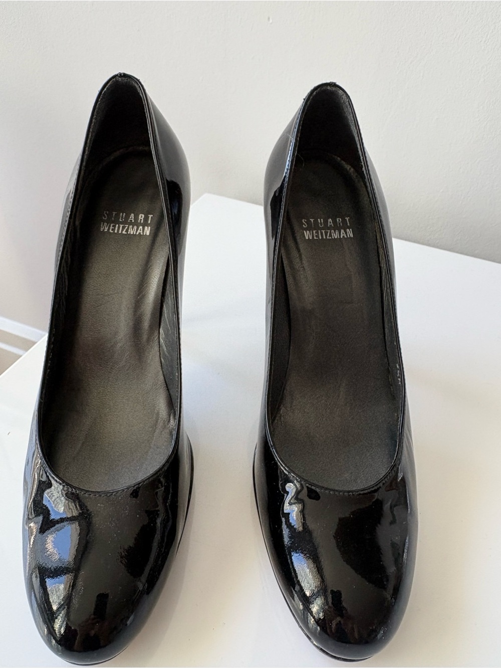 Stuart Weitzman Black Patent Leather Pumps Classic Heels